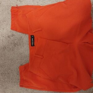 Bright Orange High-Waisted Formal Jogger